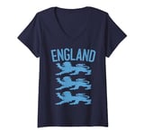Womens England, For Women, Men, Boys or Girls. Retro England Lions V-Neck T-Shirt