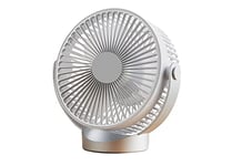 Portable and Rechargeable Desk Fan - 7" Cordless, 3 Speed Settings with LED Indicator Light, Quiet Operation, Oscillating, Perfect for Home, Offices, Desktop/Bedside and General Domestic Use (Silver)