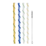 ByOn - Straw celebrate sugrör långa 4-pack blå/vit/gul