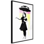 Plakat - Girl with Umbrella - 40 x 60 cm - Sort ramme