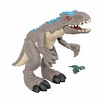 Imaginext Jurassic World Indominus Rex Dinosaur Toy with Thrashing Action & Raptor Figure for Pretend Play Ages 3+ Years, GMR16