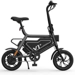 PARTAS Sightseeing/Commuting Tool - 14" Folding Electric Bike For Adults, Electric Bicycle With 250W Motor, 36V 8Ah Battery, Professional Double Disc Brake (Color : Black)