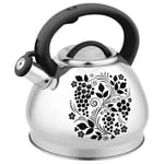 3L Stove Top Whistling Tea Kettle Stainless Steel Teakettle With Heat-resistant Handle And A Spacious 8-inch Base Whistling Pot Cooker