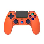 Manette Sans Fil Bicolore Orange / Bleue pour PS4 Avec Prise Jack pour casque et boutons lumineux