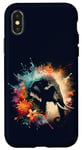 Coque pour iPhone X/XS Fleur d'éléphant asiatique à double exposition