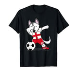 Dabbing Husky England Soccer Fans Jersey English Football T-Shirt