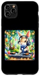 Coque pour iPhone 11 Pro Max Lapin de Pâques DJ à la fête du printemps. Platines de fête