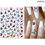 1*nail Stickers Vivid Butterfly Decals Transfer 3d Nail