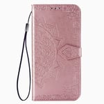 DOHUI Case for Sony Xperia L4, Premium PU Leather Flip Wallet Case with Kickstand Card Slots Magnetic Closure Protective Cover for Sony Xperia L4 (Rosegold)