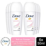Dove Powder Roll On Anti-Perspirant up to 48H Sweat & Odour Protection, 6x50ml