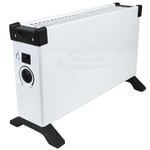 Clas Ohlson Convector Heater Free Standing - 3 Heat Settings: 750, 1250 and 2000 W, Adjustable Thermostat & Overheating Protection