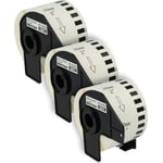Vhbw - 3x Rouleau d'étiquettes 50mm x 30,48m (1 étiquette) compatible avec Brother pt QL-800, QL720NW imprimante d'étiquettes - premium