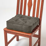 Homescapes - Galette de chaise coussin rehausseur en suédine Gris foncé, 40 x 40 x 10 cm - Gris foncé