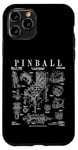 Pinball Arcade Gaming Machine Vintage Gamer Imprimé Brevet Coque pour iPhone 11 Pro