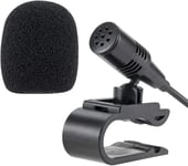 Micro de 3,5 mm Microphone Externe Portable Mic Compatible avec JVC Kenwood Sony Alpine pour Unité Principale de Voiture avec Bluetooth Radio Stéréo GPS DVD, Câble de 3M, Plug and Play