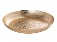 Dekorativ bricka Metall Candlelight Guld Aluminium Hammered