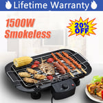 1500W ELECTRIC INDOOR BARBECUE HEALTH GRILL PORTABLE TABLETOP SMOKE REDUCING