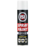 2 x 250ml 151 White Gloss Aerosol Paint Spray Cars Wood Metal Walls Graffiti