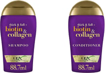 OGX Thick & Full Biotin and Collagen Travel Toiletries Shampoo and Conditioner 