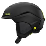Giro Tenet MIPS Ski Helmet - Snowboard Helmet for Men, Women & Youth - Matte Black/Ano Green- M (55.5-59cm)