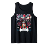 Peace Love Basset Hounds 4th Of July Owner Lover Patriotic Tank Top