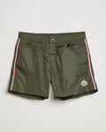 Moncler Nylon Swim Shorts Dark Green