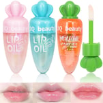 Moisturizing Lip Glow Oil Set, 3Pcs Carrot Cute Lip Gloss Clear, Hydrating Lip O