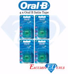 4 x Oral B Satin Tape Dental Floss - Brand New - Genuine Oral B