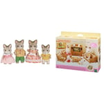 Sylvanian Families Striped Cat Family & Comfy Living Room Set