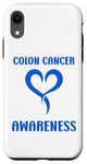 Coque pour iPhone XR Simple blue Heart quote Colon Cancer Awareness