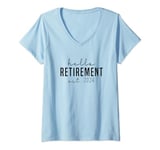 Womens Hello retirement est 2024 - A Retiree To be dad mom coworker V-Neck T-Shirt