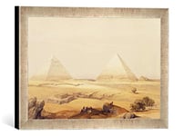 Kunst für Alle 'Image encadrée de David Roberts The Pyramids of Giza, from' Egypt and Nubia ', VOL. 1, d'art dans Le Cadre de Haute qualité Photos Fait Main, 40 x 30 cm, Argent Raya
