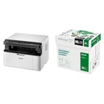 BROTHER DCP-1610W Mono Laser Printer - All-in-One, Wireless/USB 2.0, Compact, A4 Printer & Navigator Universal A4 80gsm Paper - Box of 5 Reams (5x500 Sheets)