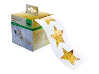 Sigel Christmas Stickers on a roll - Dekorationsbindemedel - Julstjärnor - 4.7 x 4.7 cm (paket om 200)