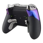 eXtremeRate Chemeleon Purple Blue Rubberized Right Left Side Rails, Replacement Rear Handle Grips, Back Panels Faceplates Kits for Xbox One Elite Controller (Model 1698)