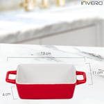 Baking Dish Serving Oven to Table Ceramic Mini Stoneware Rectangular Tray Red