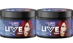 2 X Schwarzkopf LIVE Colour Mask 5 Minute Wash Out Temporary Colour Ruby Red