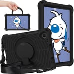 SKALO Lenovo Tab M10 FHD Plus 10.3"" Extra Stöttåligt Armor Spindelnät Skal med Axelrem - Svart