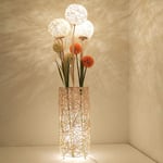 Floor Lamps Upscale Decoration E27 Led Standing Lamp Hand-Woven Rattan Flower Art Floor Lamp with Wicker Light Ball Indoor Lighting Decoration Atmosphere Lamp for Home,Restaurant,Hotel,Bar,Party