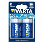 Batteri Varta LR20 D     2UD 1,5 V 16500 mAh High Energy (2 stk)