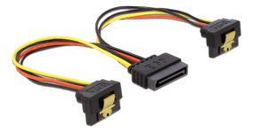 Cable Power SATA 15pin > 2x SATA HDD, angled