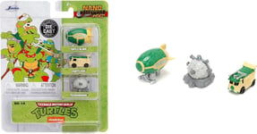 Jada Nano Teenage Mutant Ninja Turtles Party Van, Turtle Blimp & Technodrome