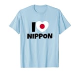 I Love Nippon (Japan) with Flag and Heart T-Shirt