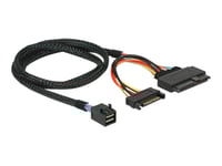Delock - Intern Sas-Kabel - Sff-8643 (Hane) Till Sata-Ström, U.2 (Sff-8639) - 75 Cm - Svart