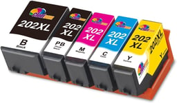 Clorisun 202XL Ink Cartridges for Epson 202XL 202 XL Ink Cartridges Multipack f