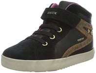 Geox Women's B Kilwi Girl F Sneaker, Black, 8.5 UK