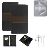 Wallet Case + headphones for Apple iPhone Pro Max Protective Cover Brown