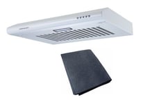 Cookology VISOR600WH 60cm Visor Cooker Hood | Extractor Fan in White & Filter