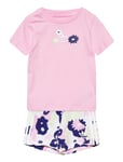 Flower Print Shorts And Tee Set Sport Sets With Short-sleeved T-shirt Pink Adidas Originals