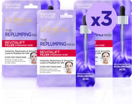 L'Oreal Paris Revitalift Filler Hyaluronic Acid Replumping Tissue Mask 3 Pack